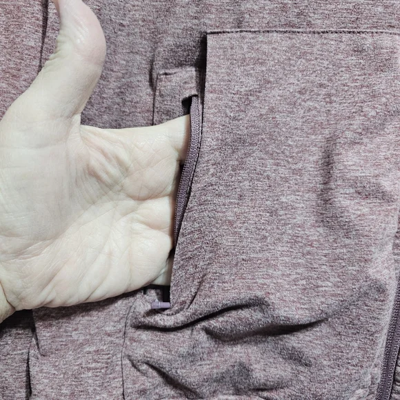 Quince FlowKnit Front Zip Hoodie Stretch Heathered Burgundy Jacket Size Medium. - Picture 7 of 12